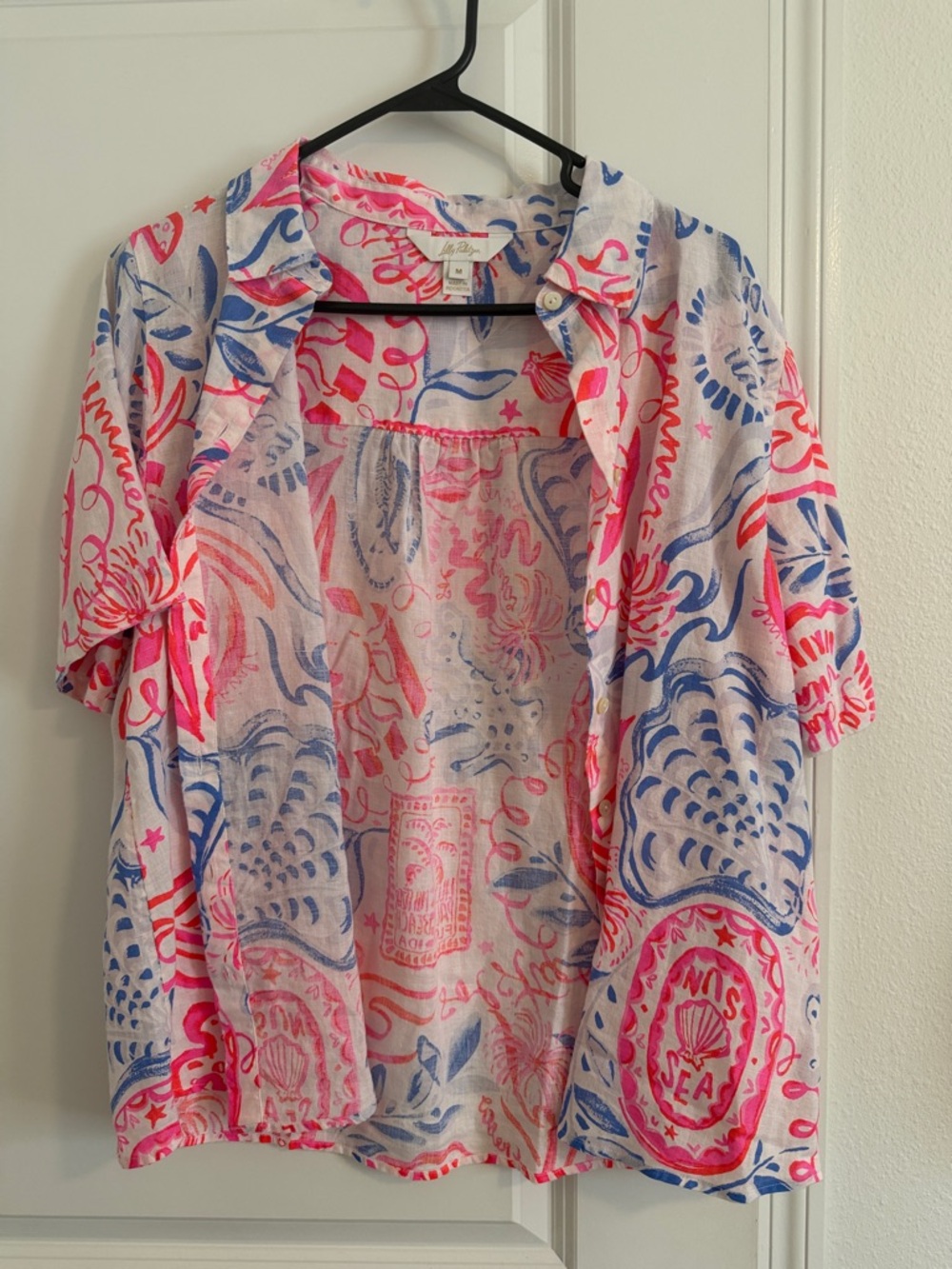 Lilly Pulitzer Pink and Blue Button-Down Shirt